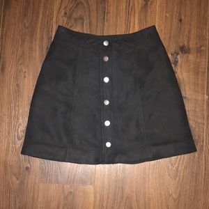 black suede skirt. TRADE